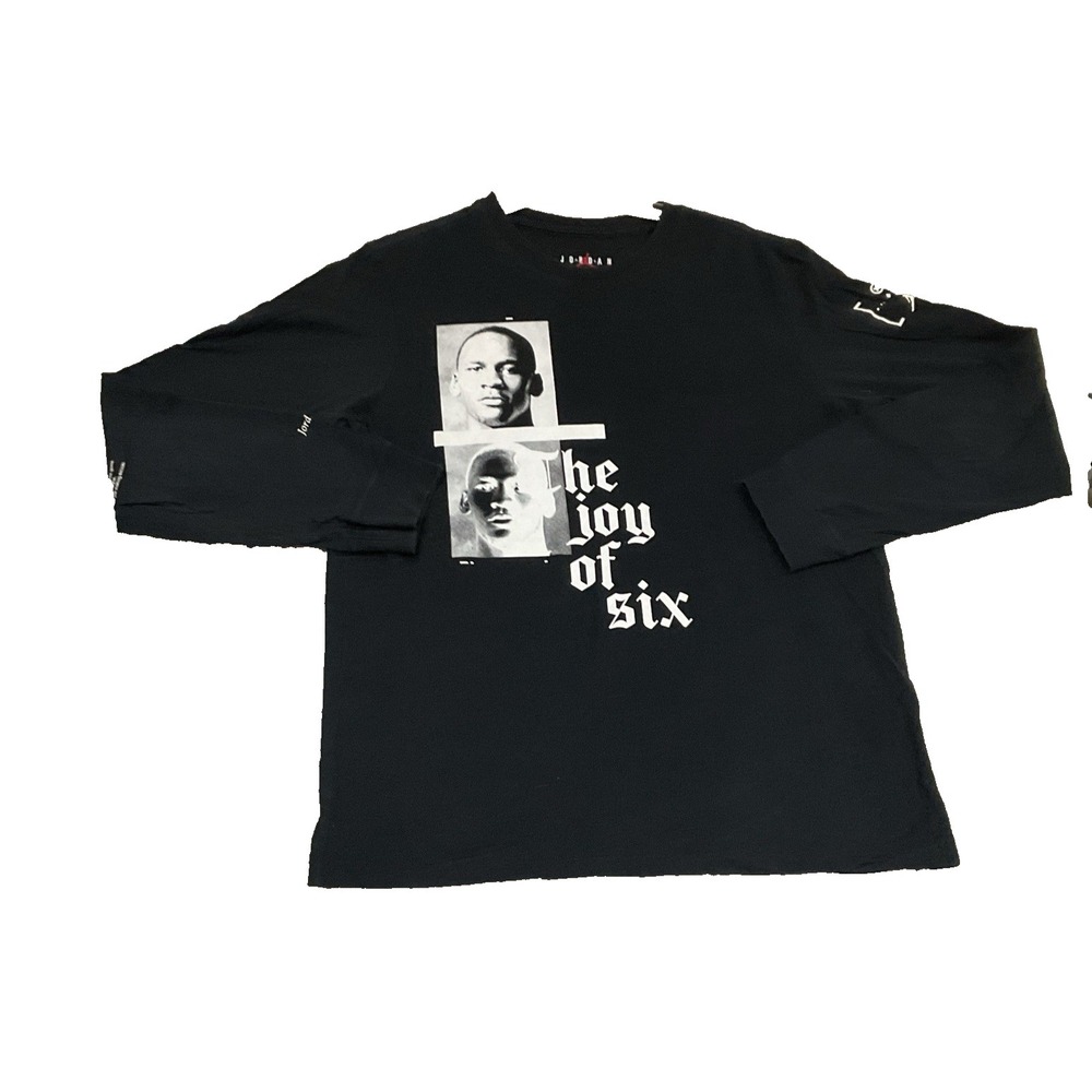 Nike Jordan The Joy of Six Long Sleeve T-Shirt Black Men's Graphic Tee Size M